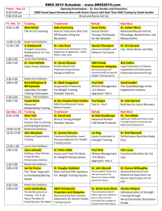 SWIS 2015 Schedule outline