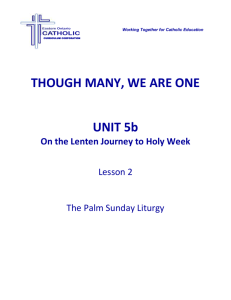 UNIT 5b - Lesson 2, The Palm Sunday Liturgy