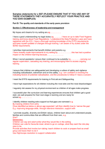 Sample statements SEF - Hackney Learning Trust