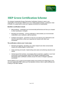 ISEP Green Certifcation Application Form & Guidance 2015