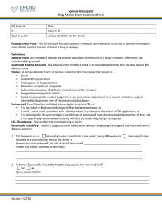 Adverse Event Assessment Form