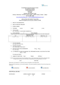 Ecclesfield Booking Form - Active8