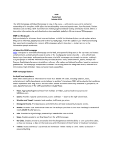MSN Fact sheet October 2013 The MSN homepage is the best