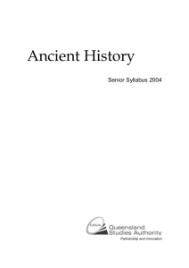 Ancient History (2004) - Queensland Curriculum and Assessment