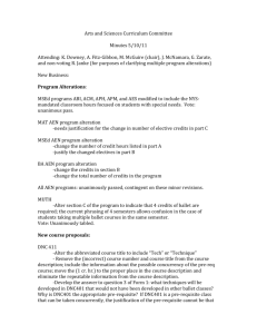 Arts and Sciences Curriculum Committee Minutes 5/10/11 Attending
