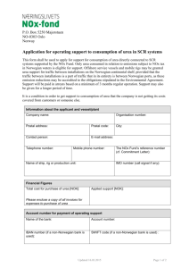 Application for operating support to consumption of urea in