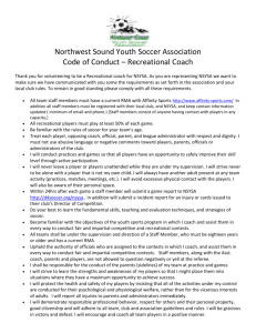 Coaches Code of Conduct - North Mason Youth Soccer Club