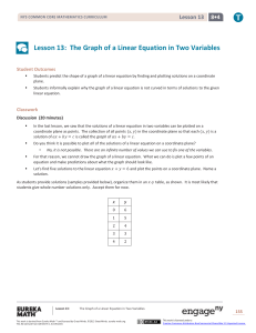 Grade 8 Mathematics Module 4, Topic B, Lesson 13