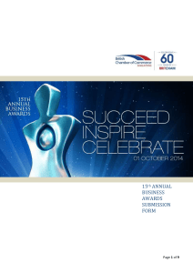 15 th ANNUAL BUSINESS AWARDS SUBMISSION FORM