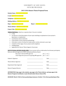 Honors Thesis Proposal Form