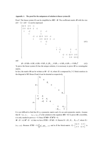 Appendix A The proof for the uniqueness of solution to linear system