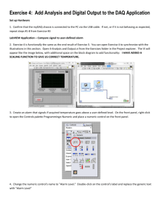 Exercise 4 Add Analysis and Digital Output to the DAQ Application