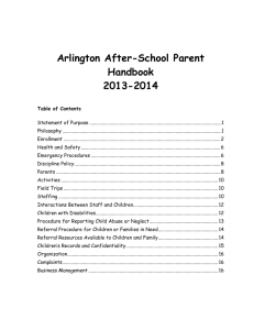 Parent Handbook - Arlington - Arlington After