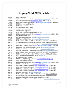 Legacy Girls 2012 Schedule