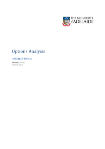Options Analysis - University of Adelaide