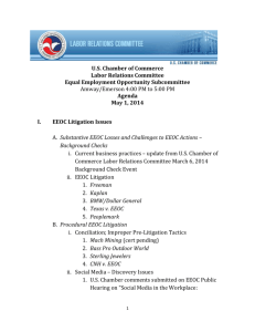 Agenda May 1, 2014 EEOC Litigation Issues Substantive EEOC