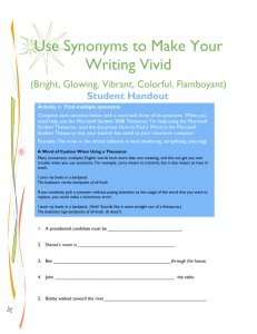 Synonyms student handout A