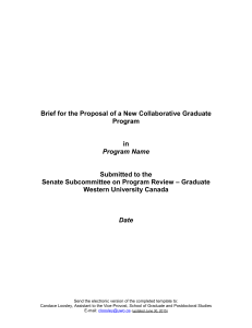 Brief for the Proposal of a New Collaborative Graduate Program