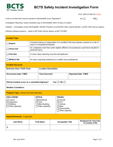 Appendix 1S Checklist 19-1: BCTS Contractor Safety (Pre