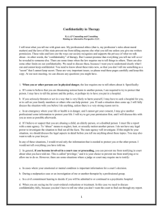 What You Should Know about Confidentiality in Therapy Handout
