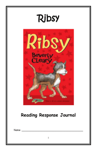 Ribsy Reading Response Journal