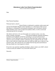 Attendance Letter from District Superintendent
