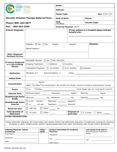 Narcotic Infusion Therapy Referral Form