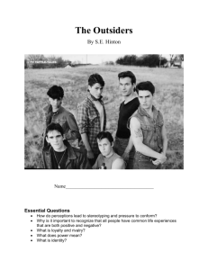 Outsiders Note Packet - North Allegheny School District