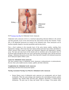 NCP Nursing Care Plan for Abdominal Aortic Aneurysm. Abdominal