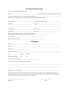 New client form - Muddy Branch Veterinary Center