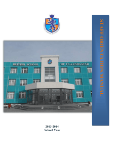 The BSU orientation manual - British School of Ulaanbaatar