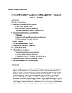 Rowan University Asbestos Management Plan