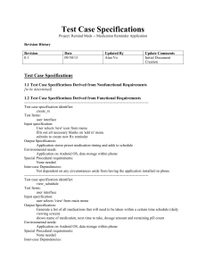 Test Case Specifications