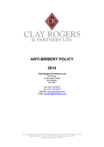 Anti Bribery Policy - Clay Rogers & Partners Ltd