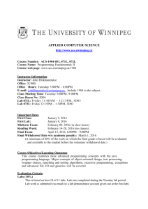 Course Outline - The University of Winnipeg