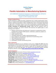 Session on Flexible Automation in Manufacturing Systems