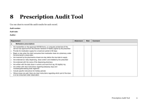 Prescription audit tool