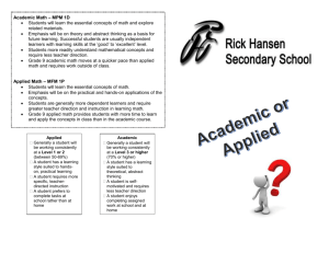 Academic and Applied Type Courses Explained