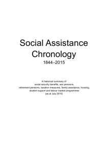 the chronology - Ministry of Social Development