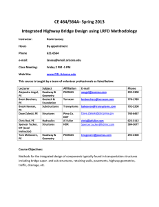 Integrated Highway Bridge Design - Department of Civil Engineering