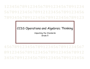 CCSS Operations and Algebraic Thinking
