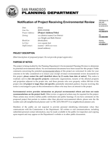 Notification of Project Receiving Environmental Review