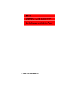 Crisis Management Briefing Pack for the Upstream Oil and