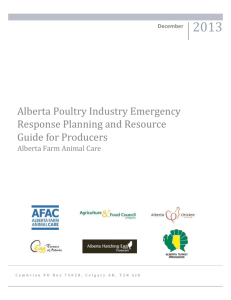Alberta Poultry Industry Emergency Response Planning and