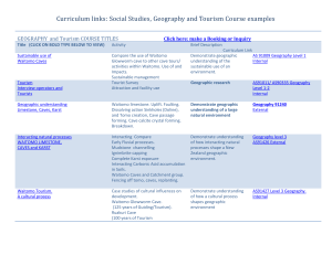 Geography tourism social sciences table summary