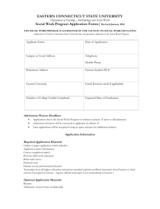 Social Work Program Application Forms