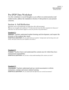 Pre-IPDP Data Worksheet