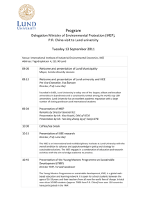 Program Delegation Ministry of Environmental Protection (MEP