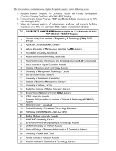 List of 28 Private sector universities also eligible for TRGP-III