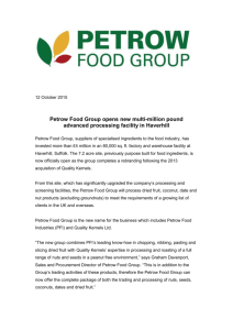Petrow Food Group rebrands, opens advanced new processing site